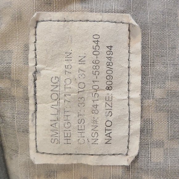 Military Combat Coat Flame Resist Insect Guard ACU Ripstop Small/Long - Picture 4 of 6